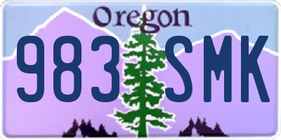 OR license plate 983SMK