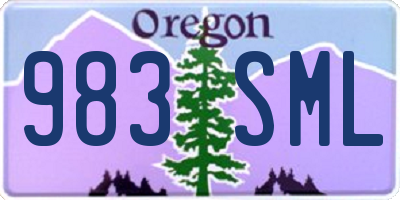 OR license plate 983SML