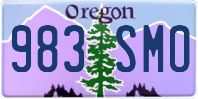OR license plate 983SMO