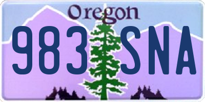 OR license plate 983SNA