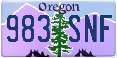 OR license plate 983SNF