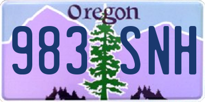 OR license plate 983SNH