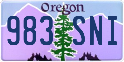 OR license plate 983SNI