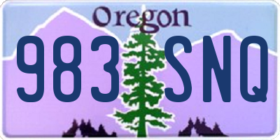 OR license plate 983SNQ