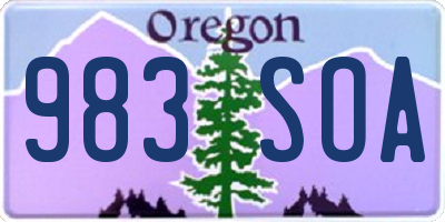 OR license plate 983SOA