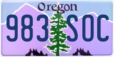 OR license plate 983SOC