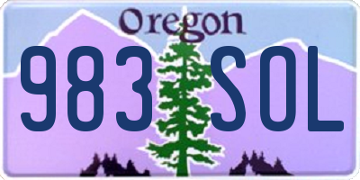 OR license plate 983SOL