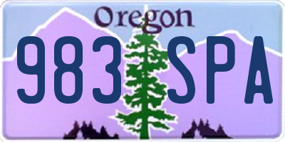 OR license plate 983SPA