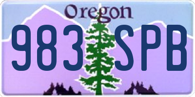 OR license plate 983SPB