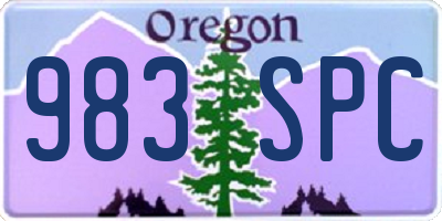 OR license plate 983SPC