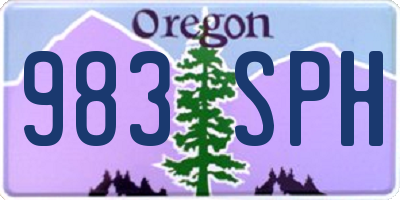 OR license plate 983SPH