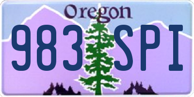 OR license plate 983SPI