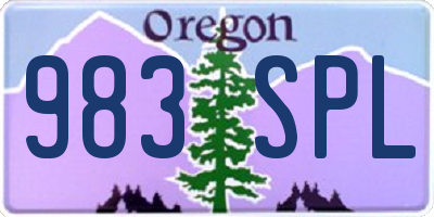 OR license plate 983SPL