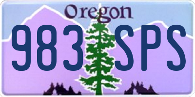 OR license plate 983SPS