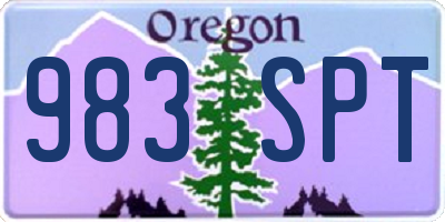 OR license plate 983SPT