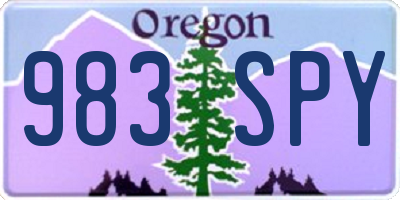 OR license plate 983SPY