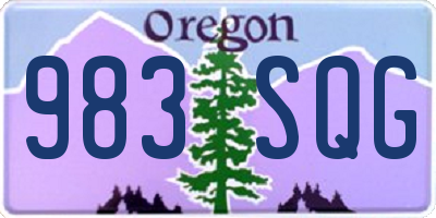 OR license plate 983SQG