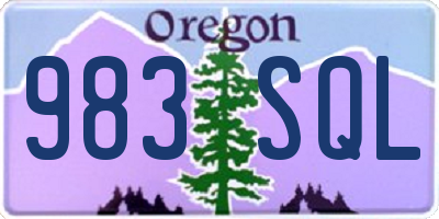 OR license plate 983SQL