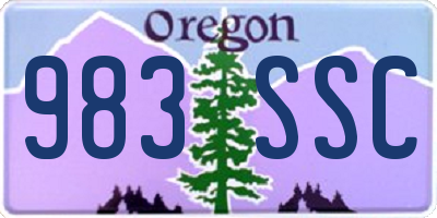 OR license plate 983SSC