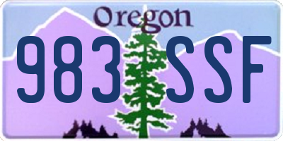 OR license plate 983SSF