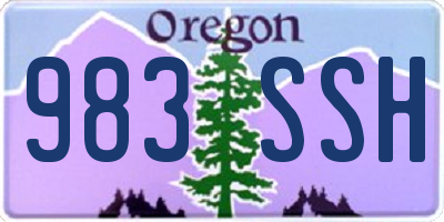 OR license plate 983SSH