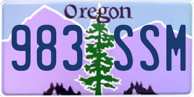 OR license plate 983SSM