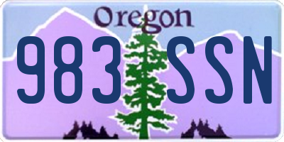 OR license plate 983SSN