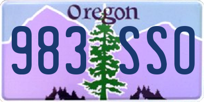 OR license plate 983SSO