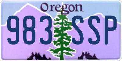 OR license plate 983SSP