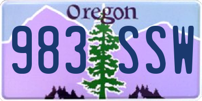 OR license plate 983SSW