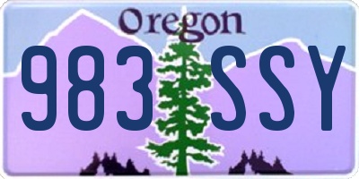 OR license plate 983SSY