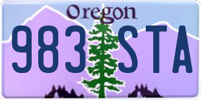 OR license plate 983STA
