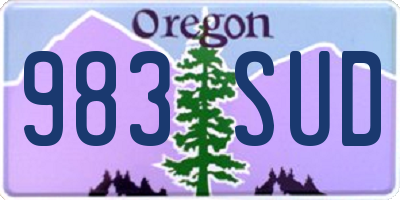 OR license plate 983SUD