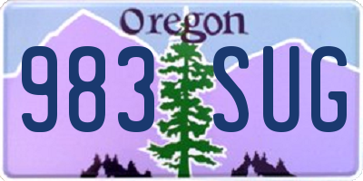 OR license plate 983SUG