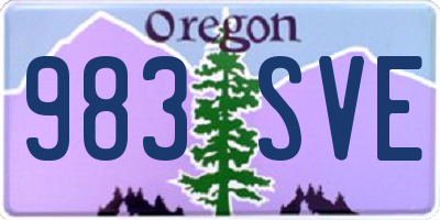 OR license plate 983SVE