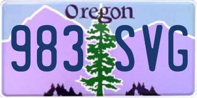 OR license plate 983SVG