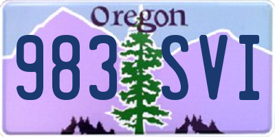 OR license plate 983SVI
