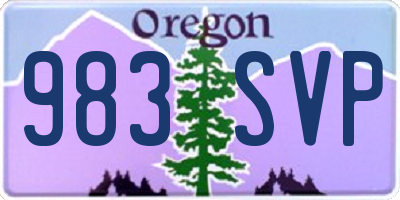 OR license plate 983SVP