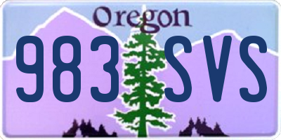 OR license plate 983SVS