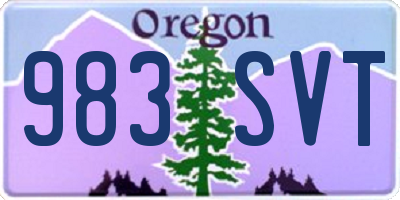 OR license plate 983SVT