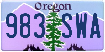 OR license plate 983SWA