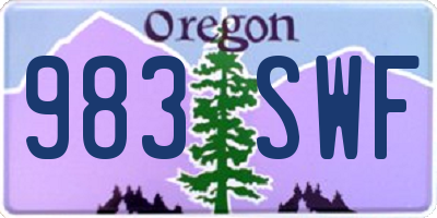 OR license plate 983SWF