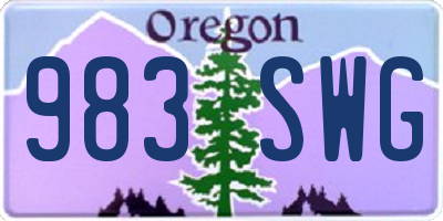 OR license plate 983SWG