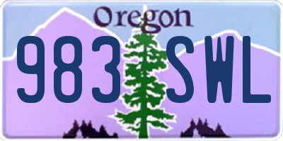 OR license plate 983SWL