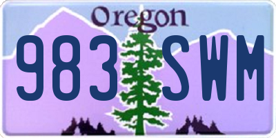OR license plate 983SWM