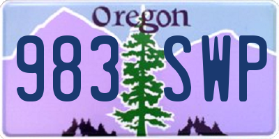 OR license plate 983SWP
