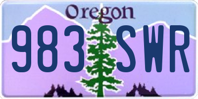 OR license plate 983SWR