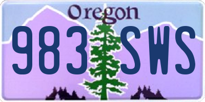 OR license plate 983SWS
