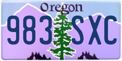 OR license plate 983SXC