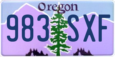OR license plate 983SXF